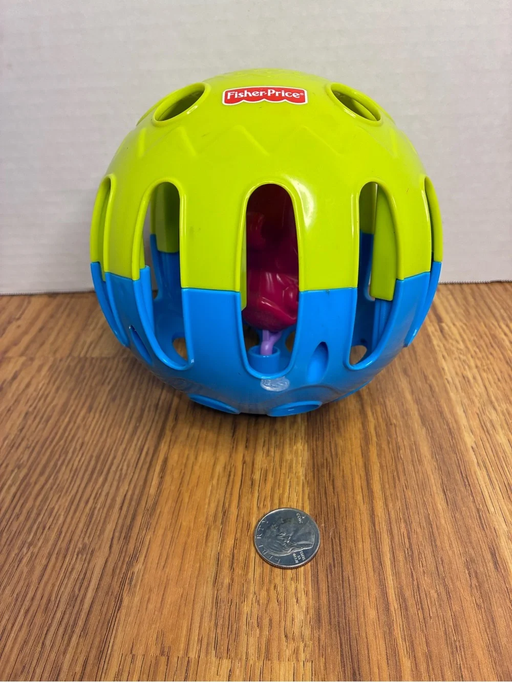 Fisher Price Growing Baby Clutch Ball Green And Blue Developmental Toddler Toy